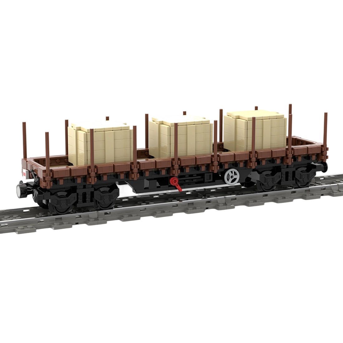 MOC-219158 Universeller Flachwagen mit Ladung Klemmbausteine