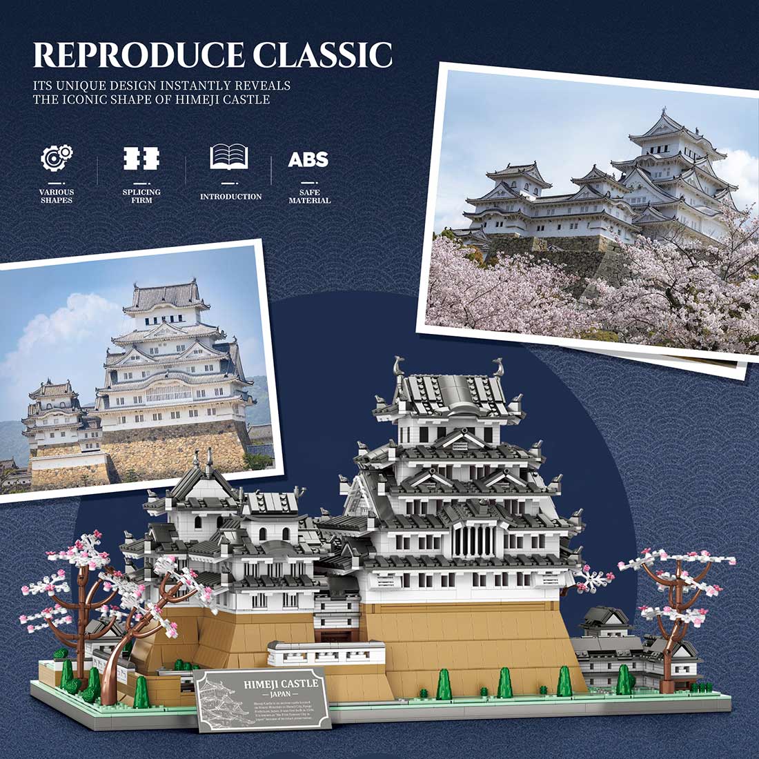 1/127 Scale Japanese White Castle Landmark Klemmbausteine - LesDiy - Klemmbausteine