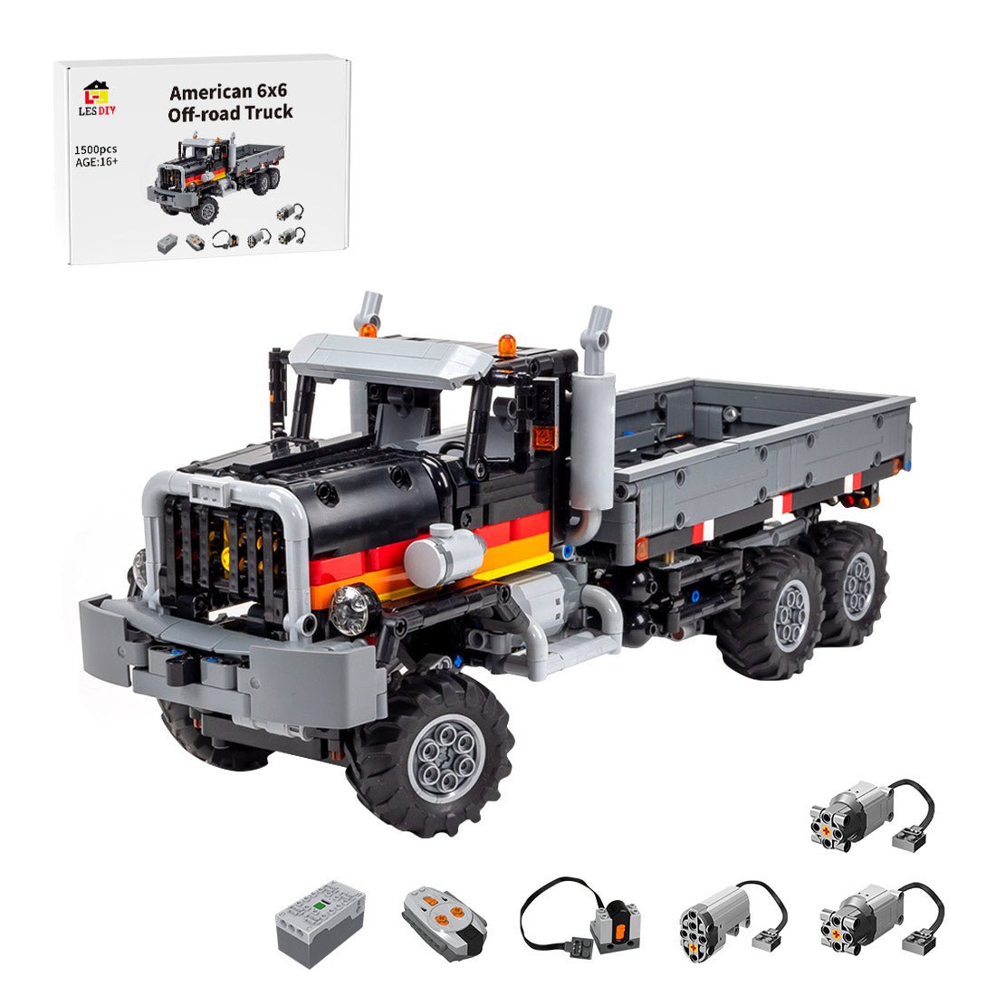 1/20 Scale American 6x6 Off - road Truck Klemmbausteine - LesDiy - Klemmbausteine