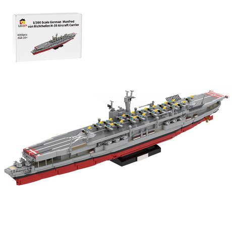 1/300 Scale German X - Class Manfred von Richthofen H - 39 Aircraft Carrier Klemmbausteine - LesDiy - Klemmbausteine