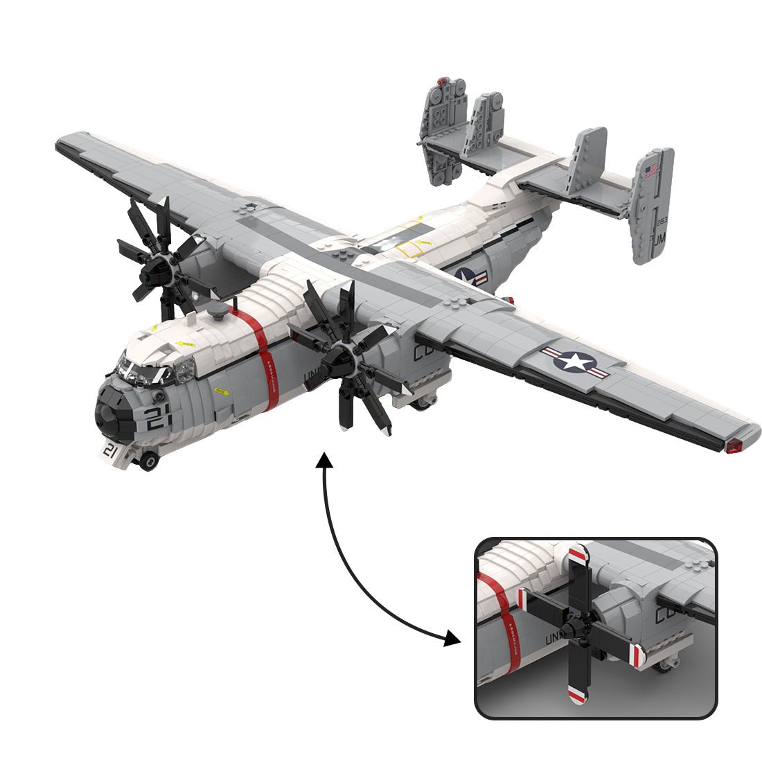 1/35 Scale US Military C - 2 Transport Aircraft Klemmbausteine - LesDiy - Klemmbausteine