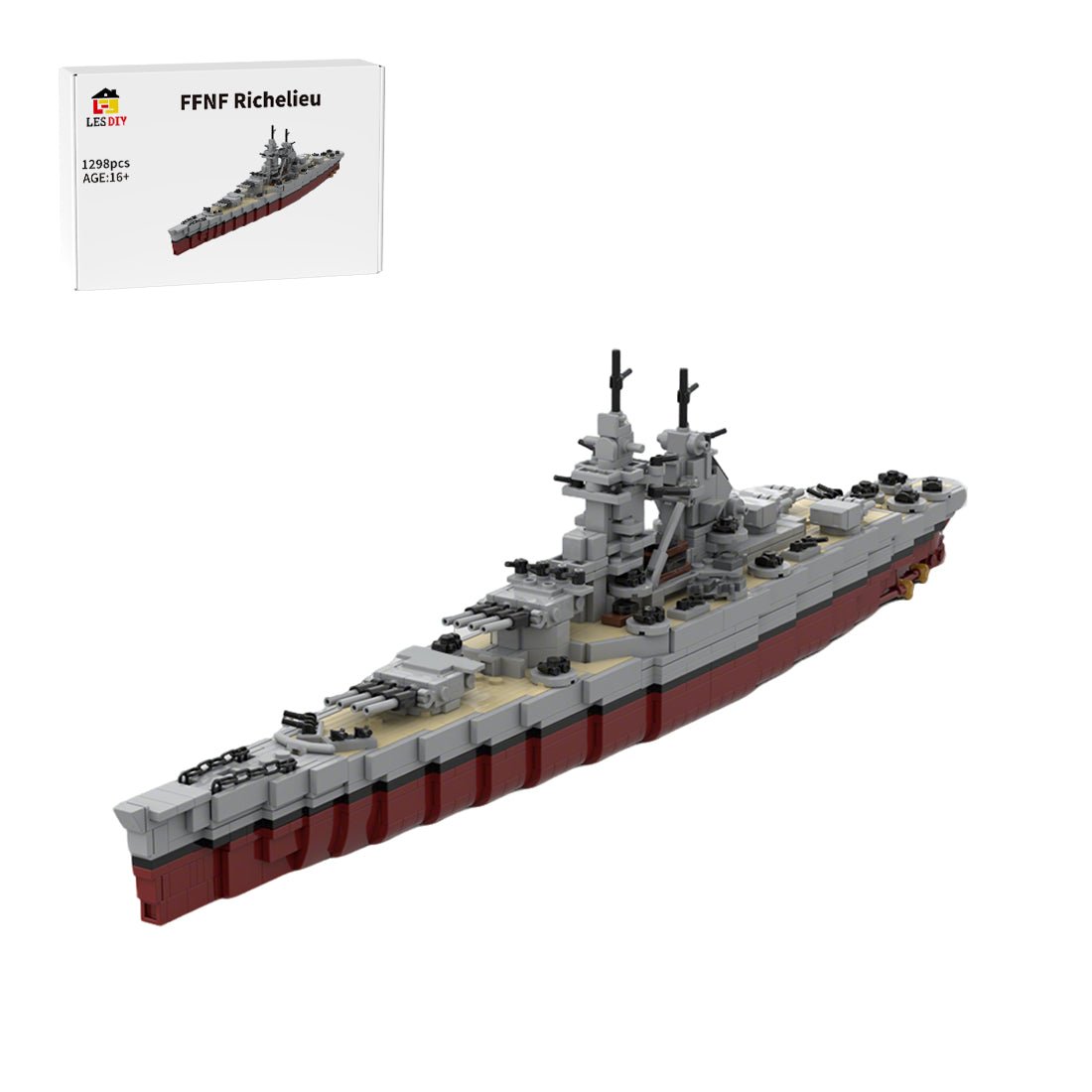 1/485 Scale French Battleship Richelieu Klemmbausteine - LesDiy - Klemmbausteine