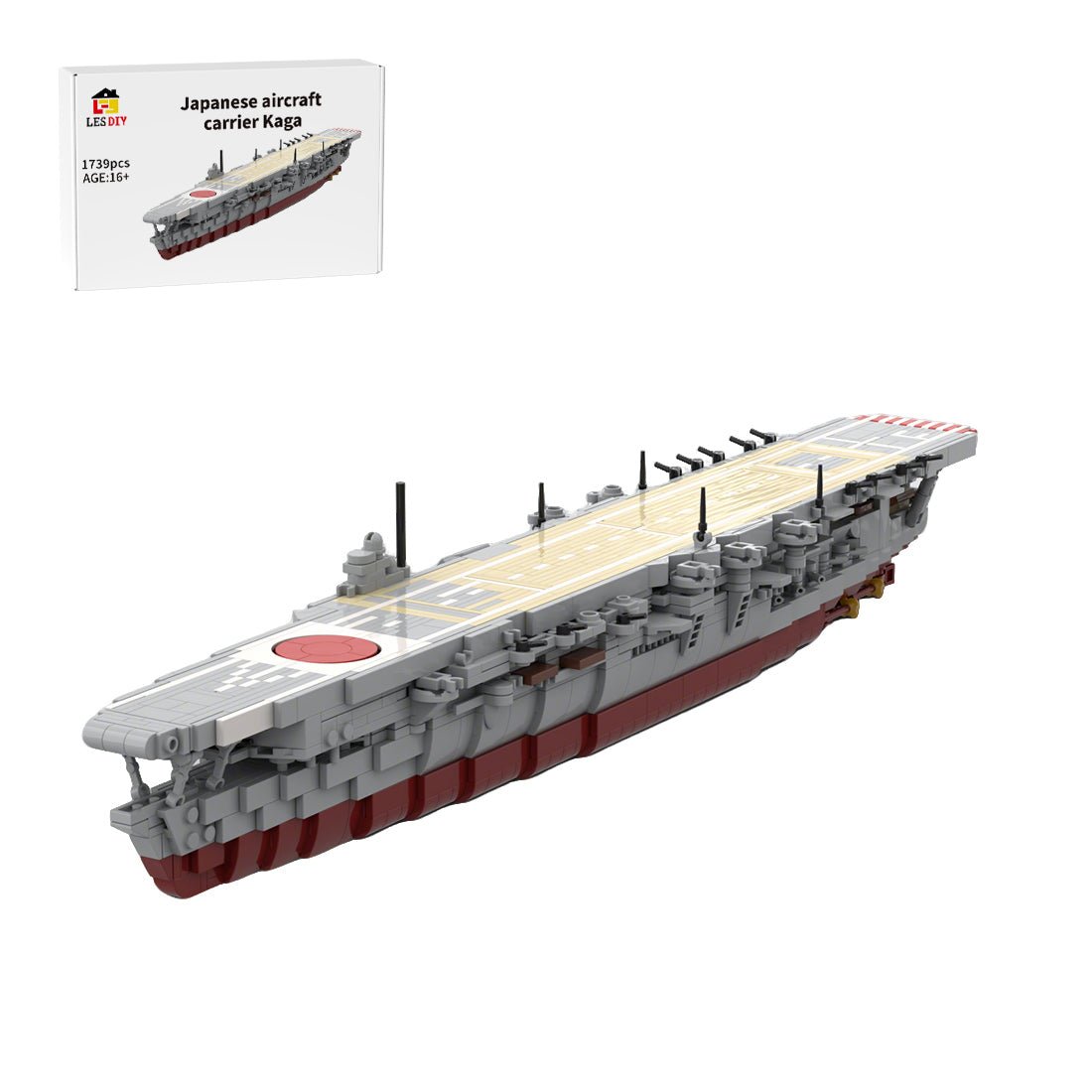 1/485 Scale WWII Japanese Navy Aircraft Carrier Kaga Klemmbausteine - LesDiy - Klemmbausteine