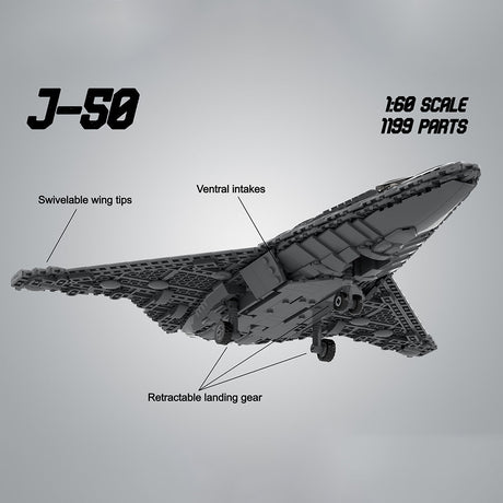 1/60 Scale sixth - generation Aircraft J - 50 Military Klemmbausteine - LesDiy - Klemmbausteine