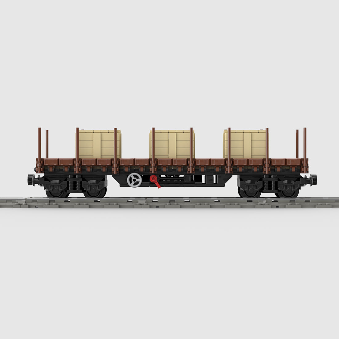 MOC-219158 Universeller Flachwagen mit Ladung Klemmbausteine