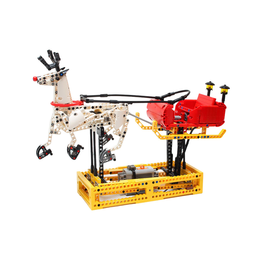 MOC-4121 Weihnachtlicher Weihnachtsmannschlitten Klemmbausteine