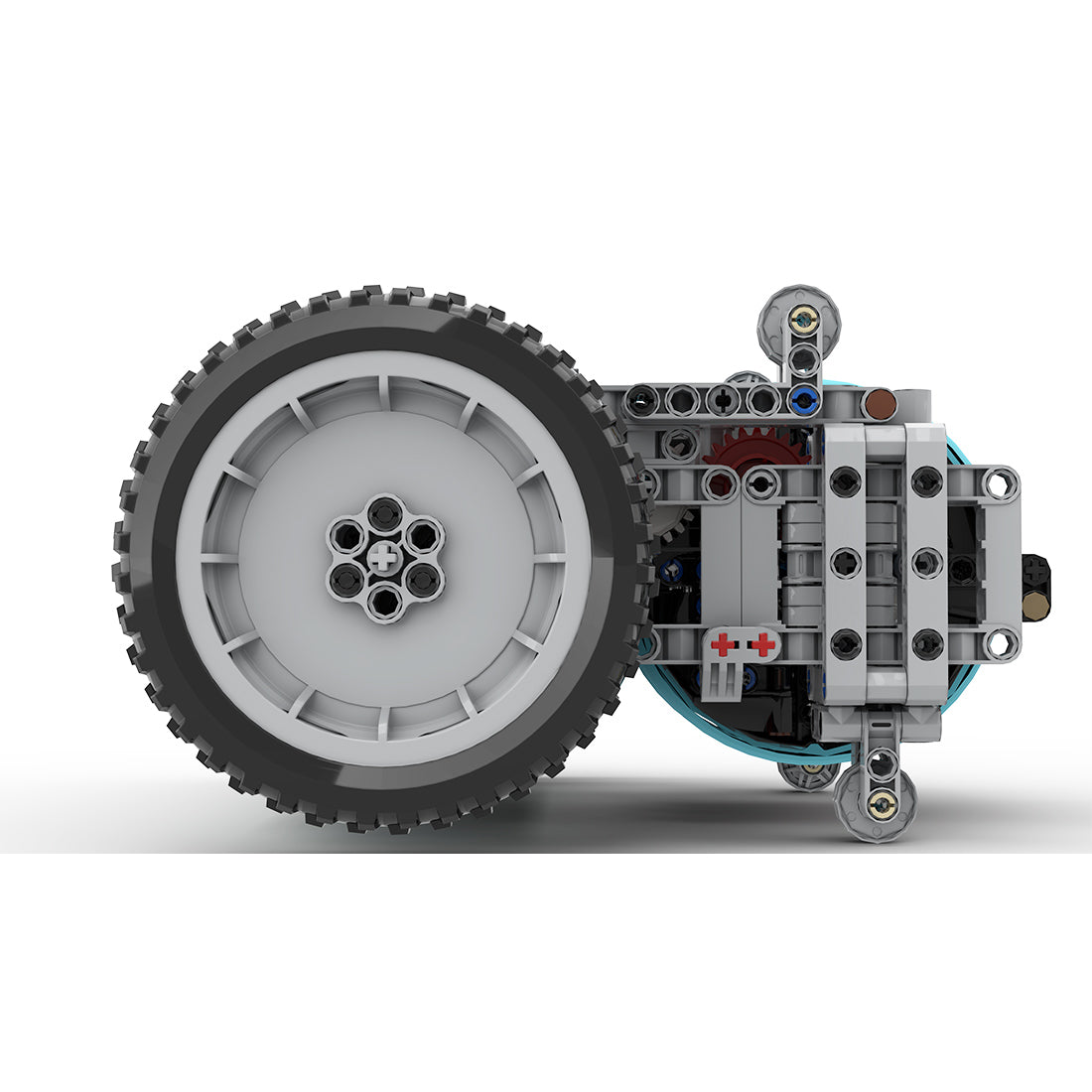 MOC 4WD Mechanical Battle Bot with Gear Drive and Triple Armor Rings Klemmbausteine