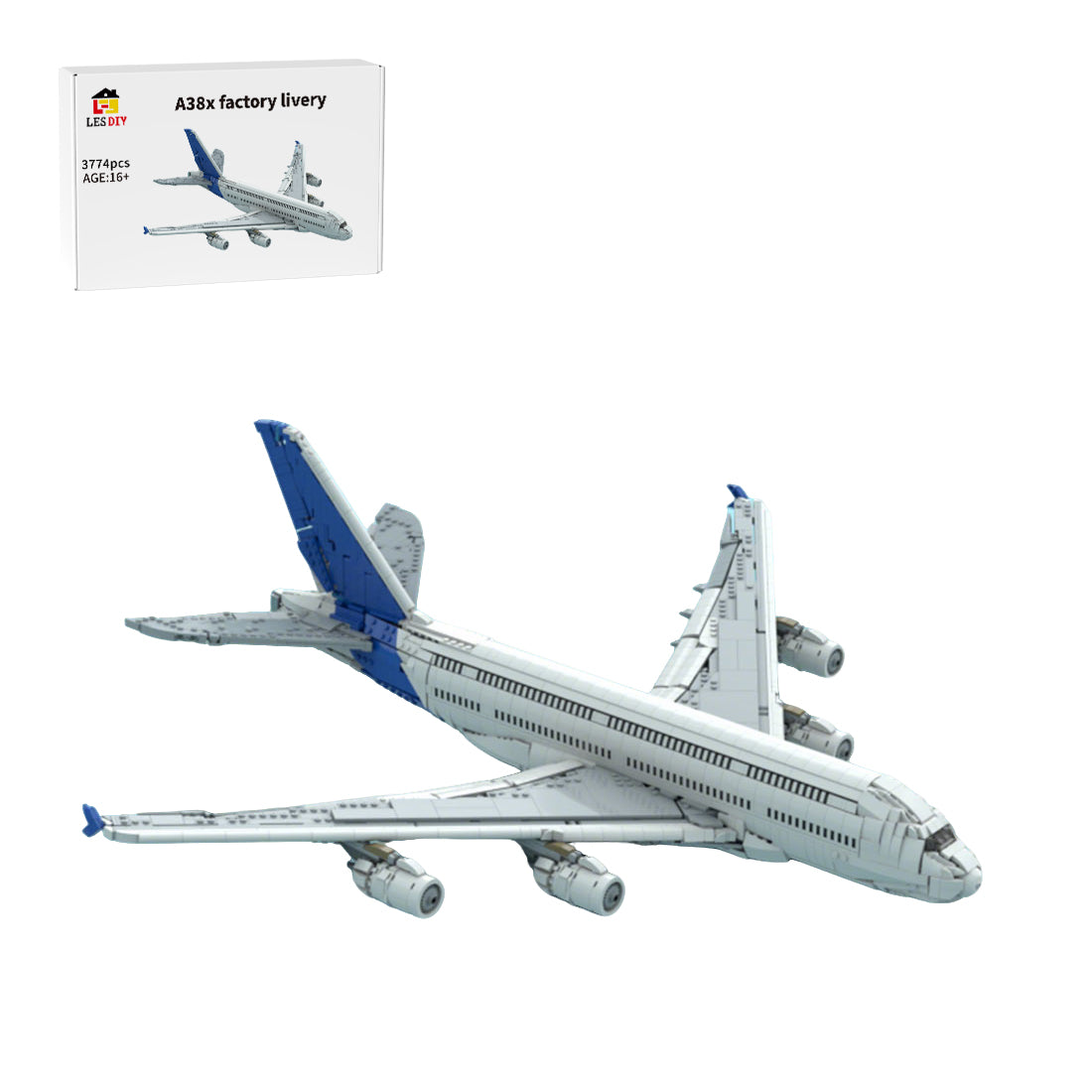 MOC-231269 Airbus A380 factory livery Klemmbausteine