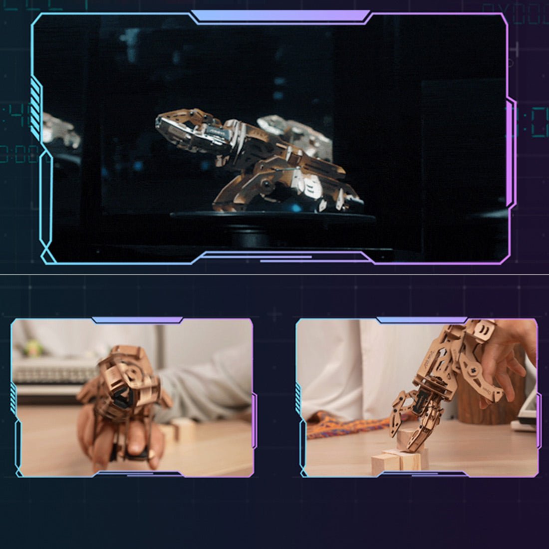 3D - Puzzle Mechanische Klaue aus Holz dynamischer Roboterarm - LesDiy - Klemmbausteine