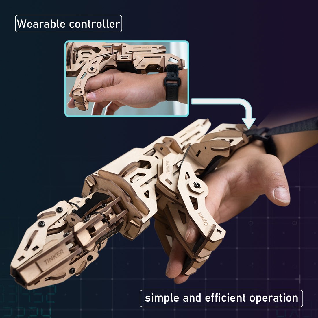 3D - Puzzle Mechanische Klaue aus Holz dynamischer Roboterarm - LesDiy - Klemmbausteine