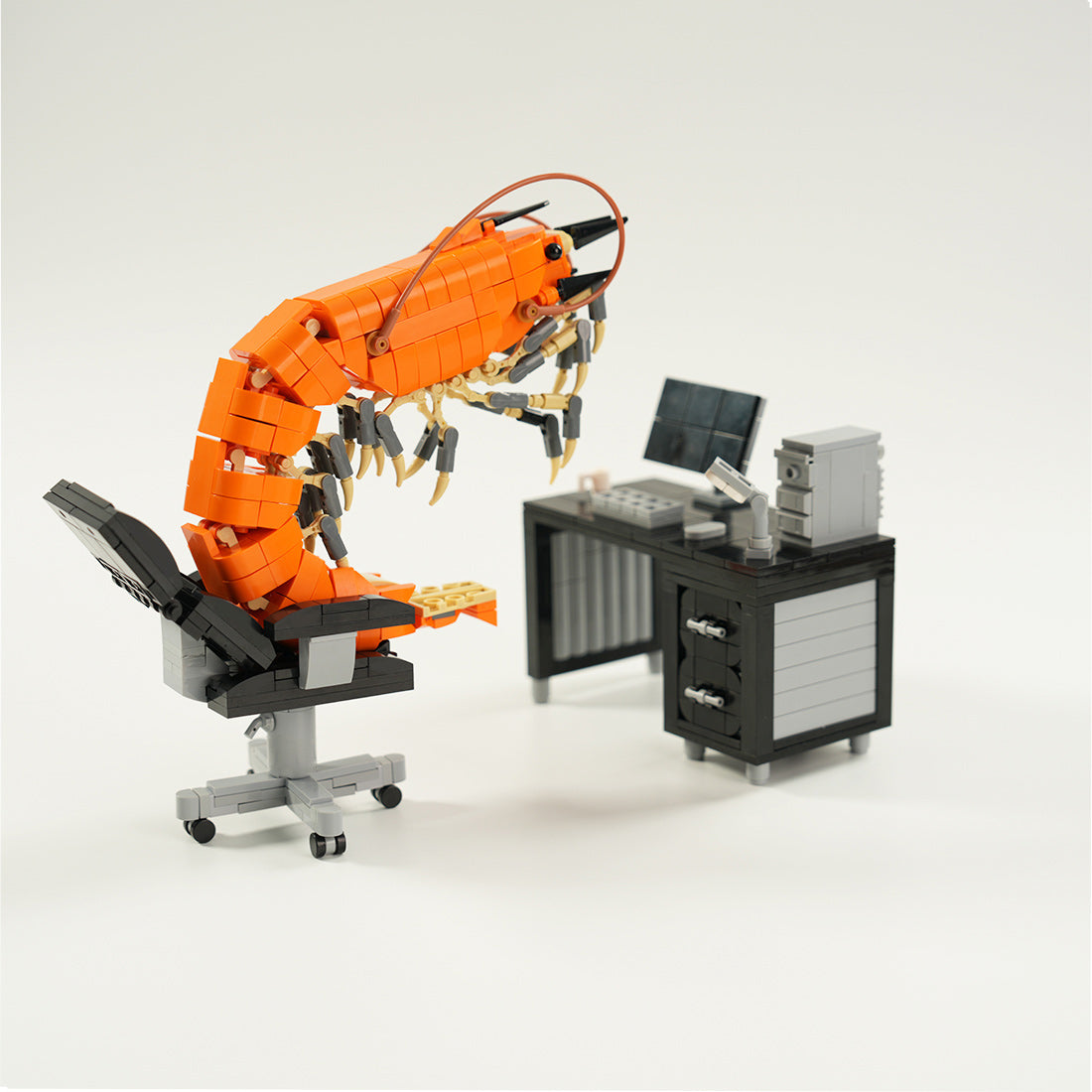 Office Working Shrimp Klemmbausteine