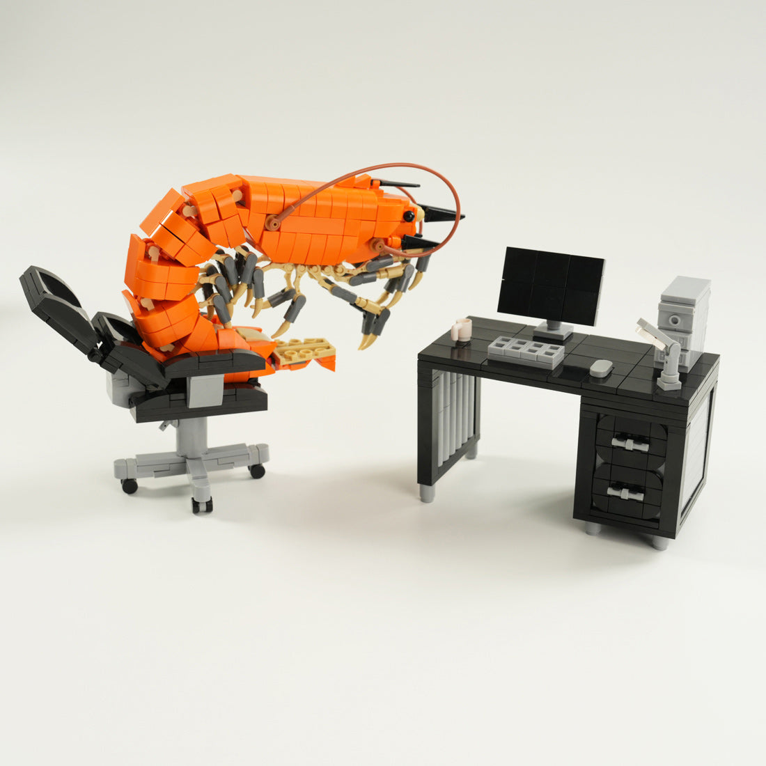 Office Working Shrimp Klemmbausteine