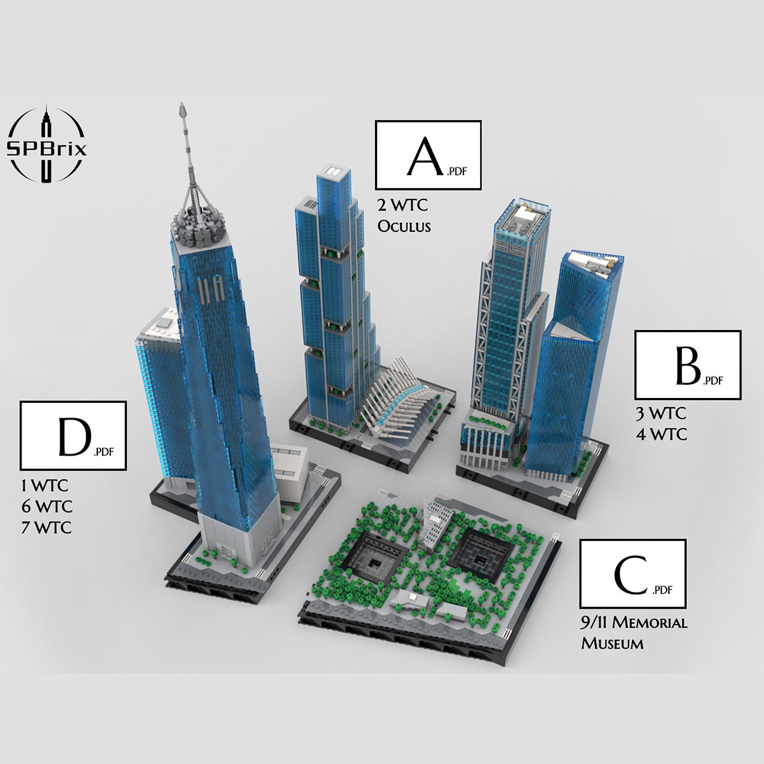 MOC-264039 Midtown New World Trade Center 1:800 Scale Klemmbausteine