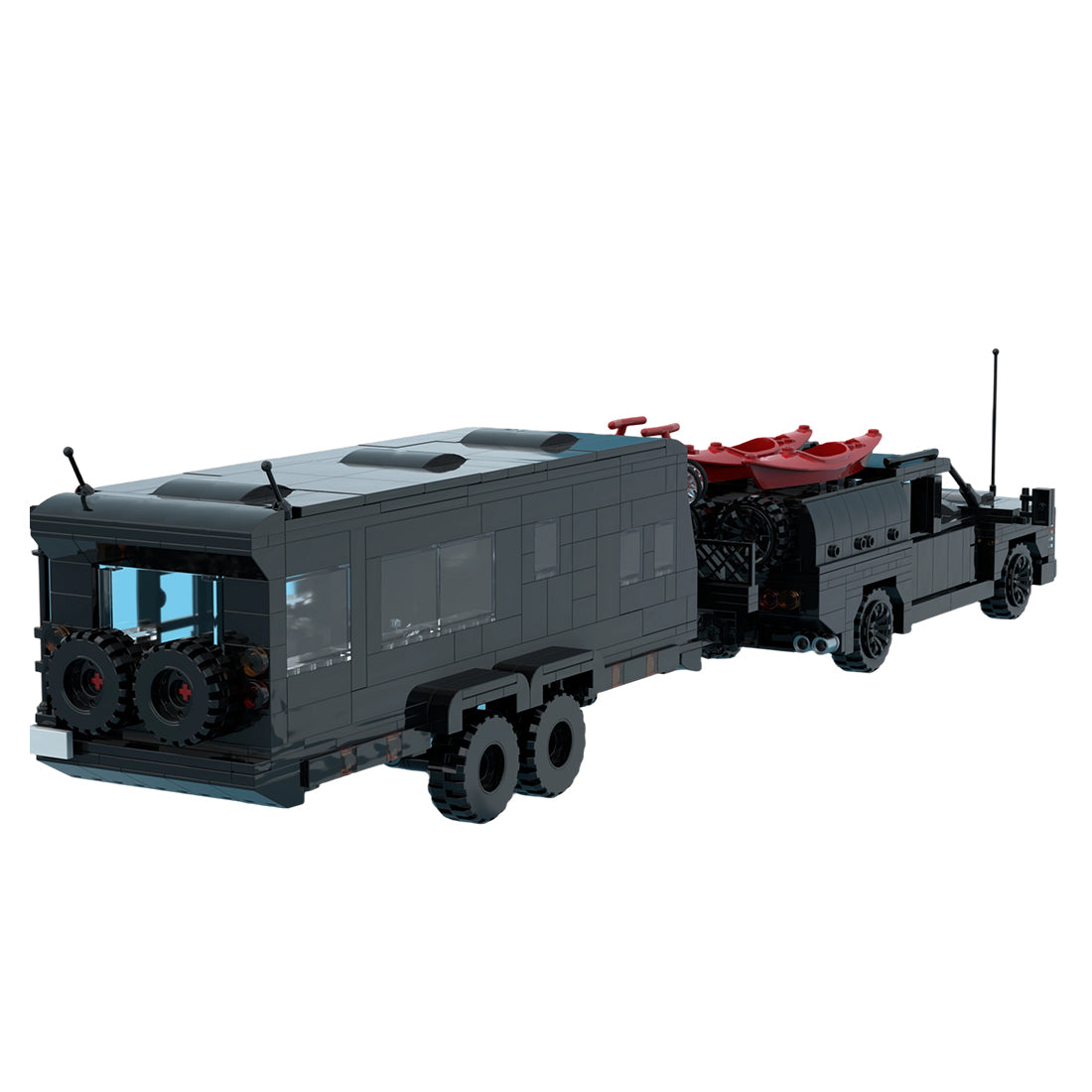 MOC-256628 Revive Caravans Bushtamer MK2 + Dino Motors T-rex Super Duty Facelift Klemmbausteine
