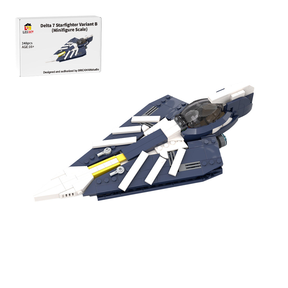 MOC-210206 Plo Koons Delta-7 Jedi-Sternjäger (Minifiguren-Maßstab) Klemmbausteine