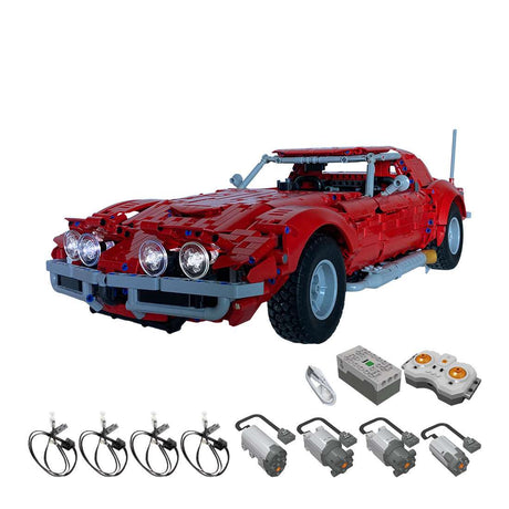 Amerikanischer Sportwagen, Muscle Car im Maßstab 1:8 mit Lichtern Klemmbausteine - LesDiy - Klemmbausteine