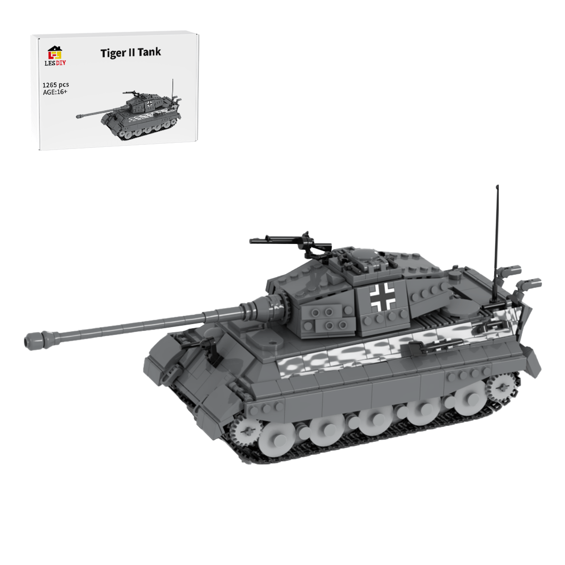 Ausf. B King Tiger Heavy Tank Klemmbausteine - LesDiy - Klemmbausteine