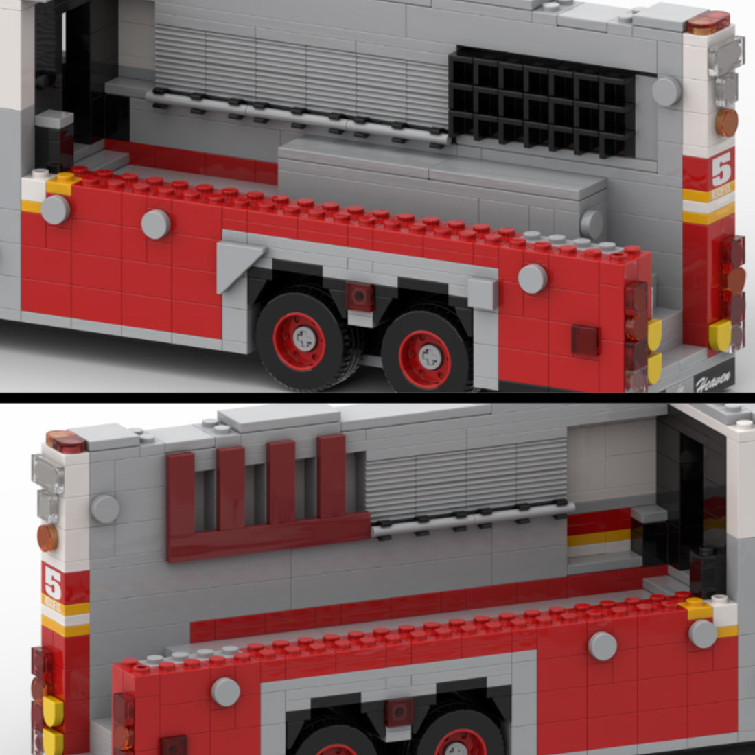 MOC-277134 1996 HME 1871 – Saulsbury (ehemals Rescue 5, FDNY) Klemmbausteine