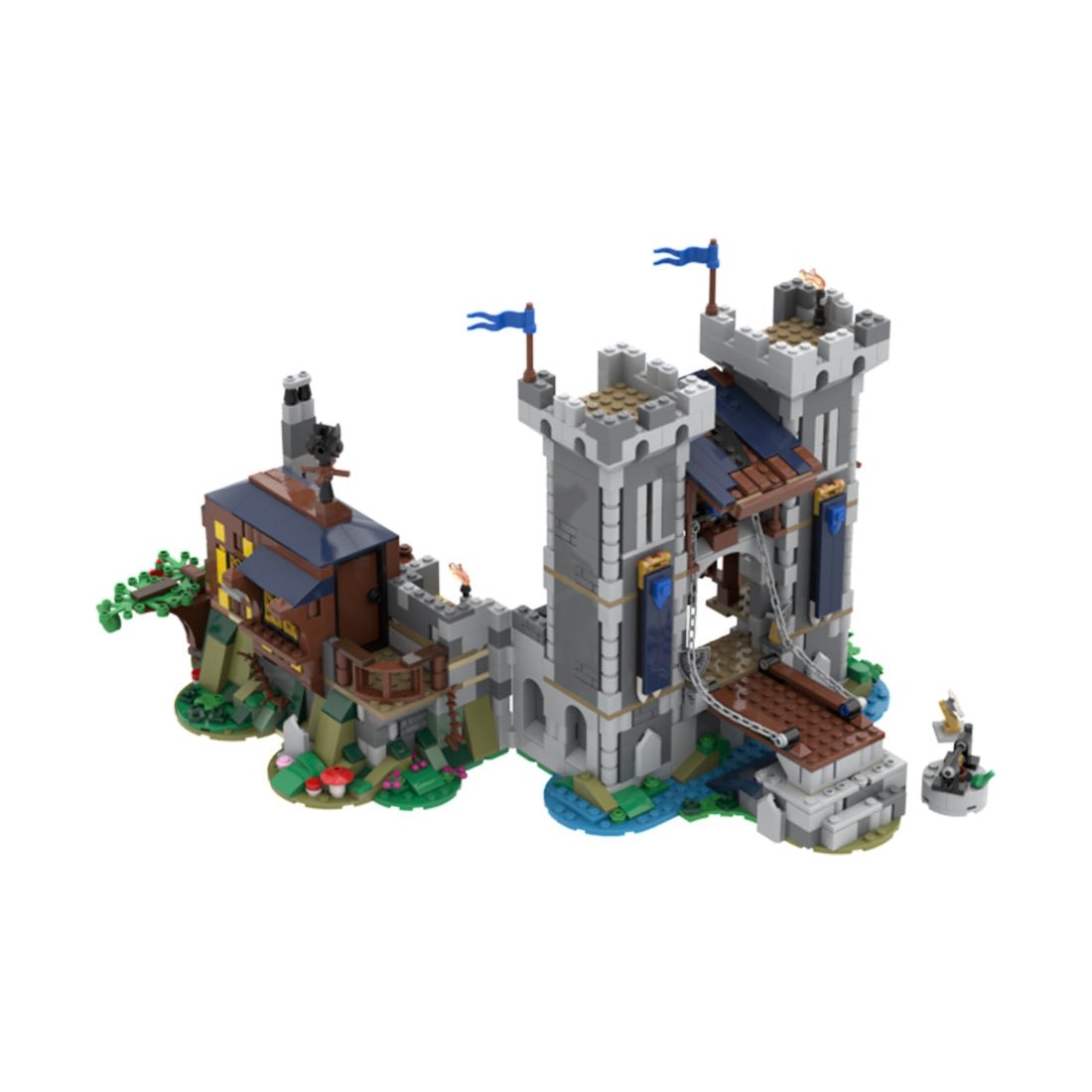 Black Falcons Fort Medieval Klemmbausteine - LesDiy - Klemmbausteine