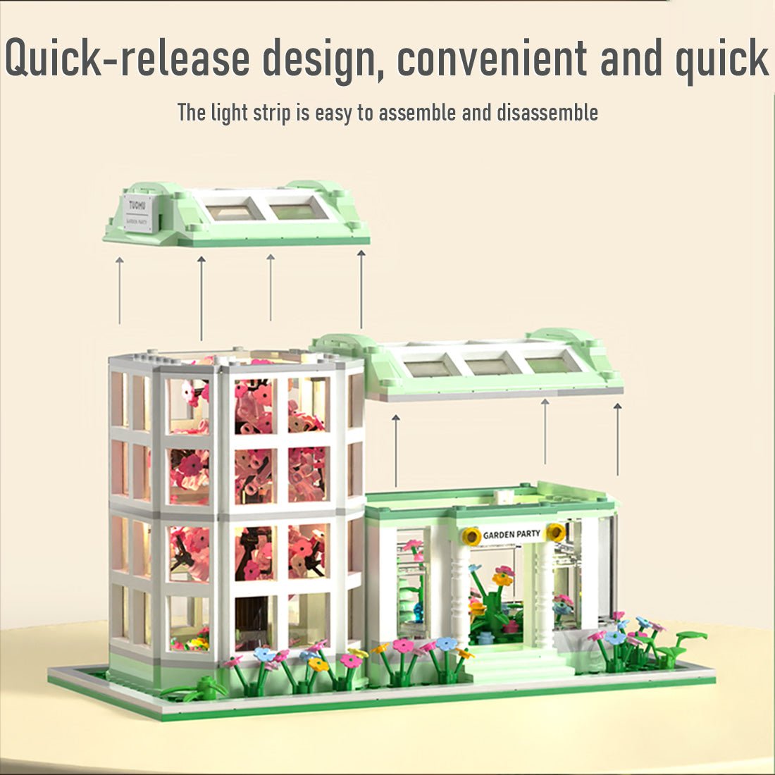 Botanischer Garten mit Lichtern Klemmbausteine - LesDiy - Klemmbausteine