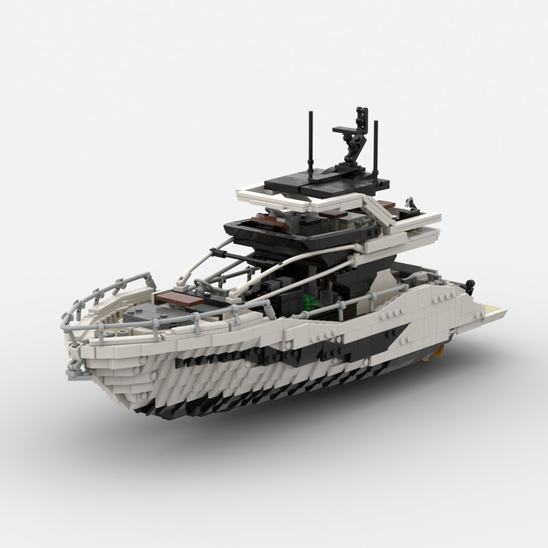 MOC-256391 Luxury Flybridge Yacht Klemmbausteine