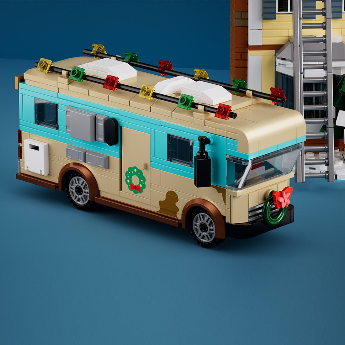 Christmas Holiday Home – Snowy Winter House with Lights, Buses & Sleds Klemmbausteine - LesDiy - Klemmbausteine