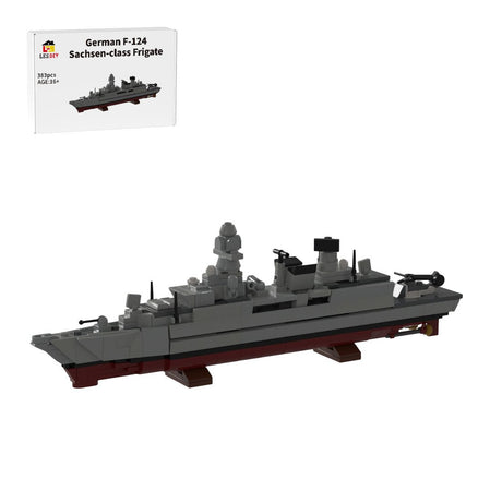 Deutsche Militärfregatte F - 124 Sachsen - Klasse im Maßstab 1/485 Klemmbausteine - LesDiy - Klemmbausteine