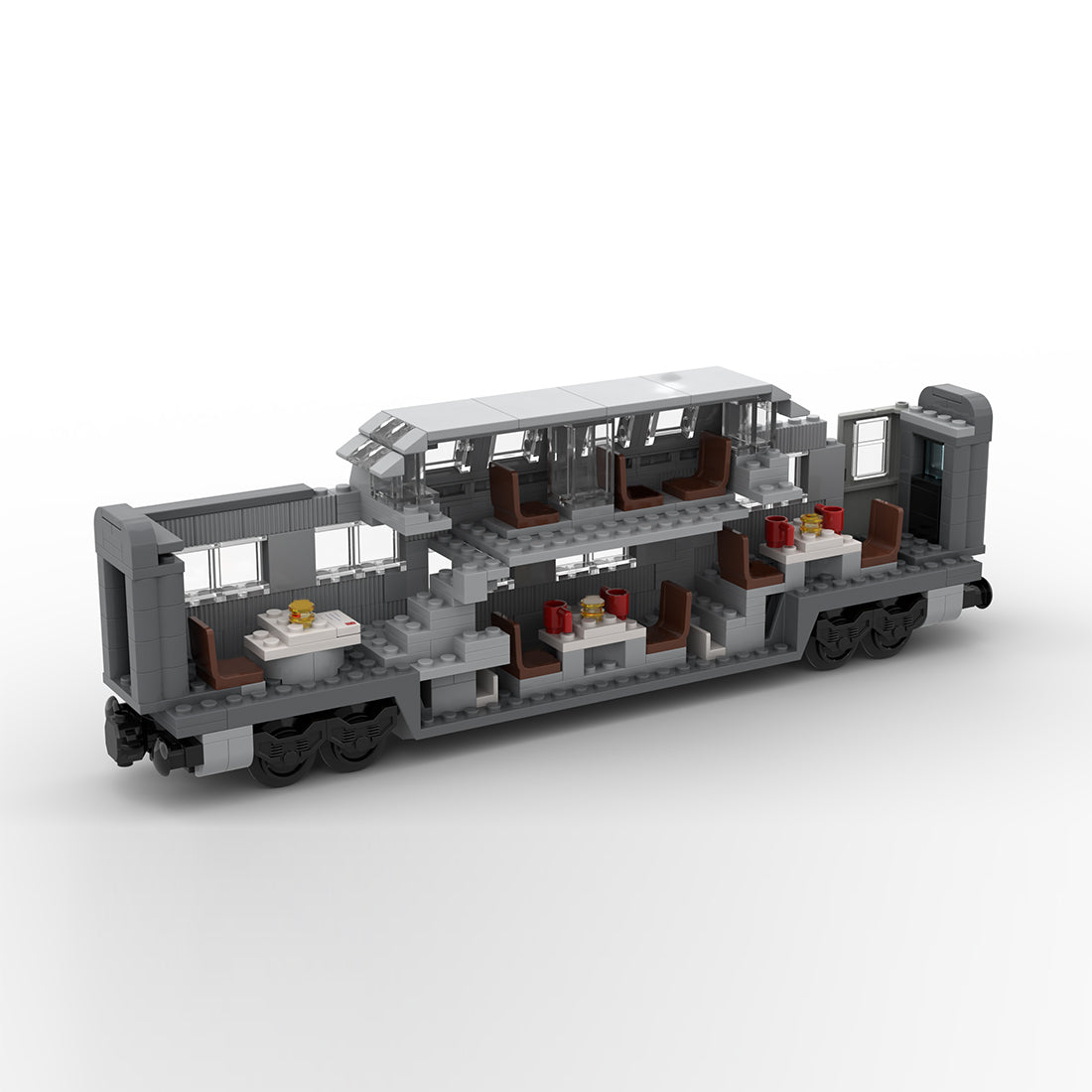 MOC-212051 Santa fe double decker canopy passanger train car Klemmbausteine