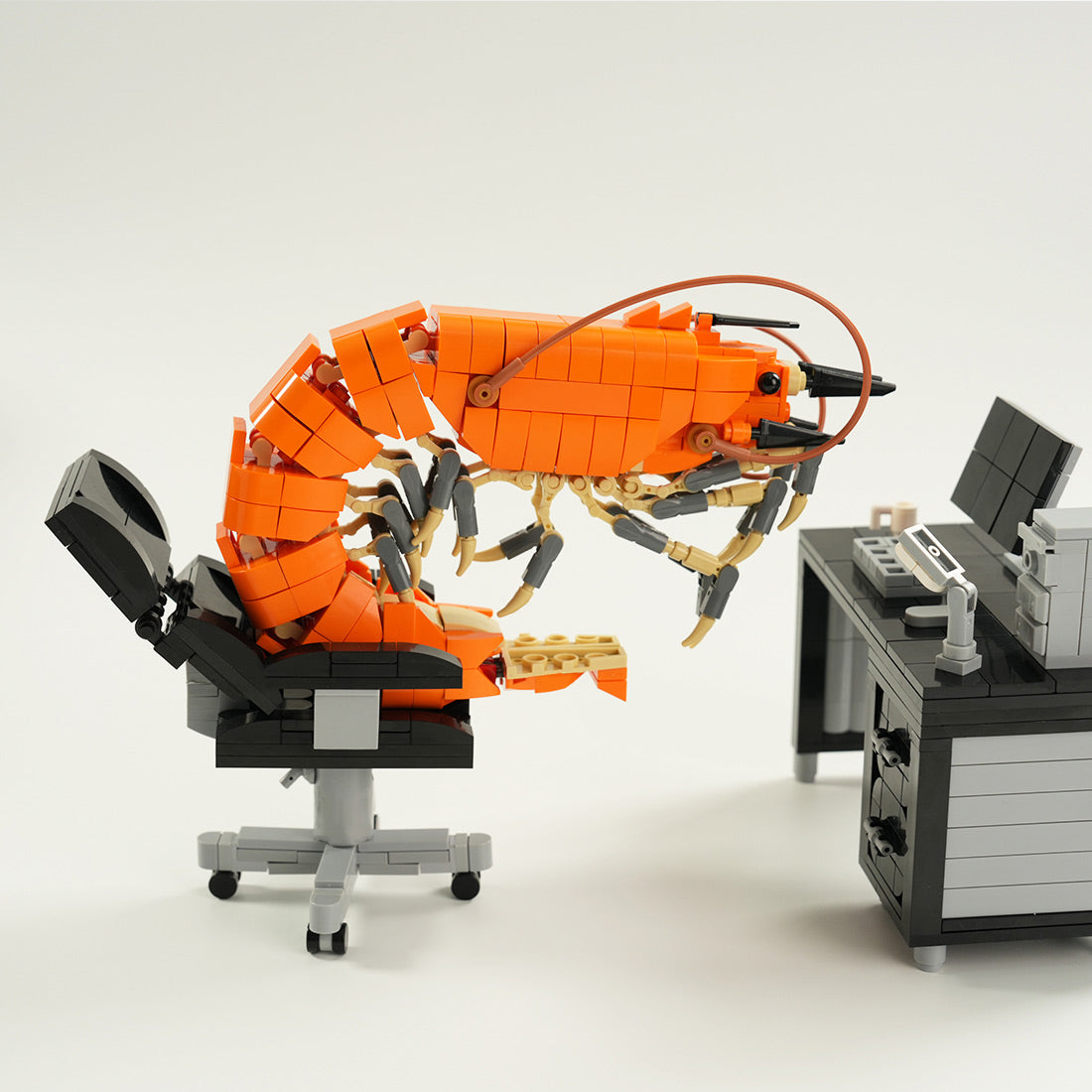 Office Working Shrimp Klemmbausteine