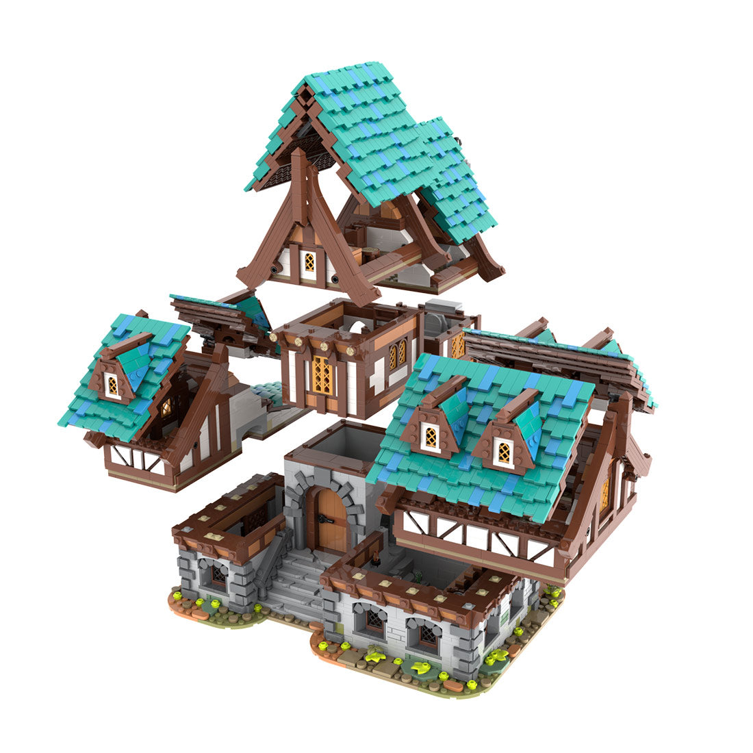 MOC-235629 Drunken Dragon Medieval Tavern Klemmbausteine