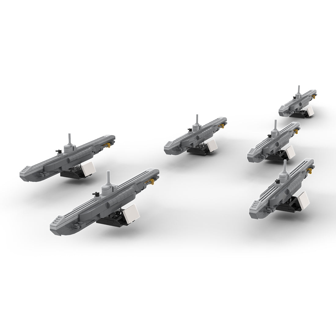 German Wolfpack VII Submarine - Scale 1:300 Klemmbausteine - LesDiyproduct_type##