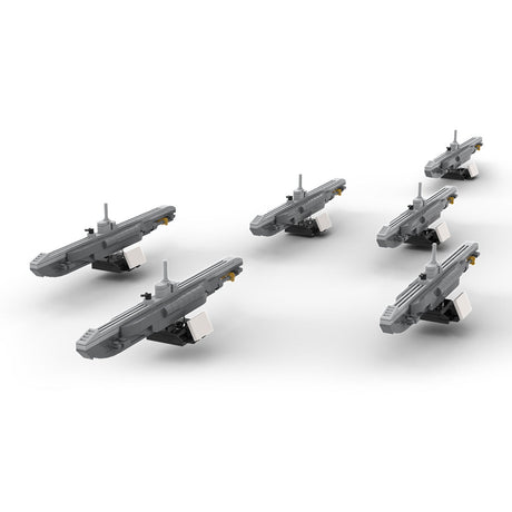 German Wolfpack VII Submarine - Scale 1:300 Klemmbausteine - LesDiyproduct_type##