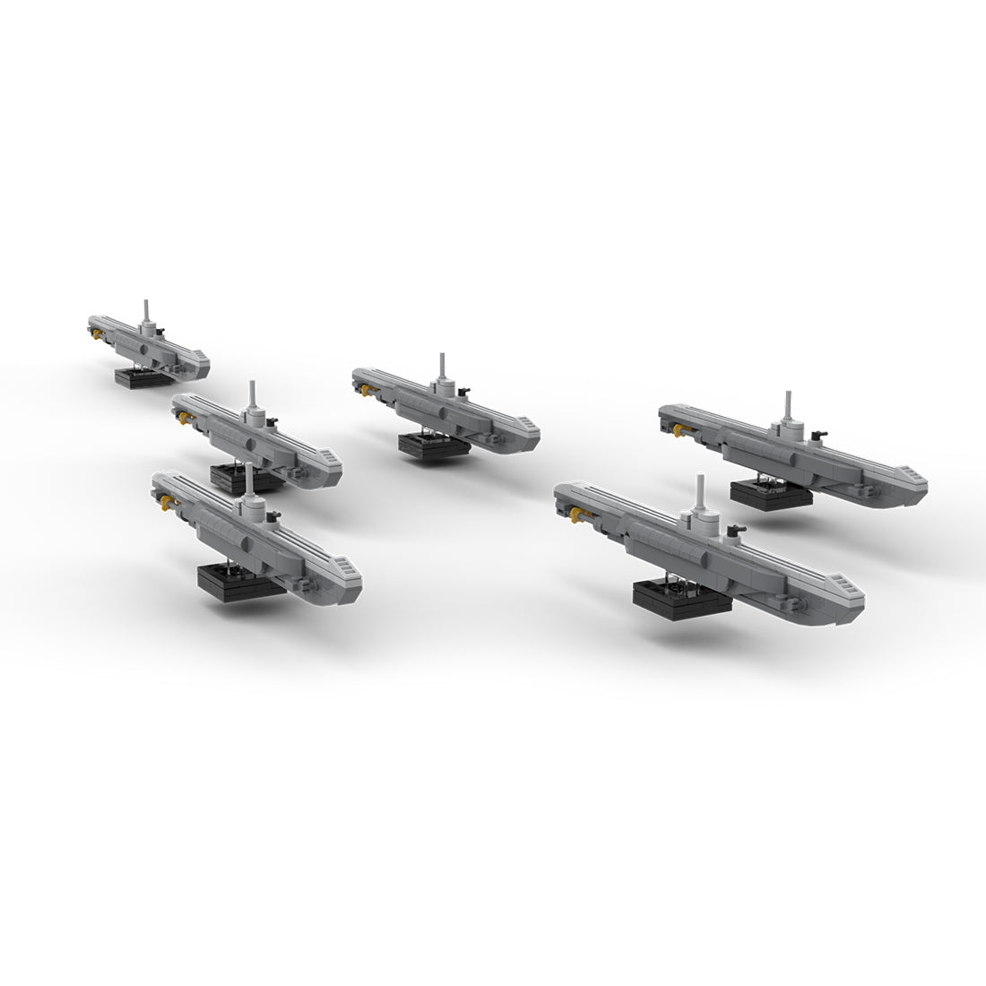 German Wolfpack VII Submarine - Scale 1:300 Klemmbausteine - LesDiyproduct_type##