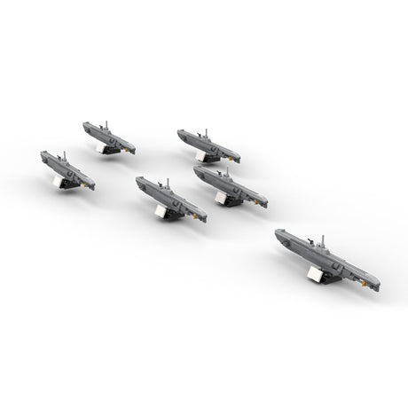 German Wolfpack VII Submarine - Scale 1:300 Klemmbausteine - LesDiyproduct_type##
