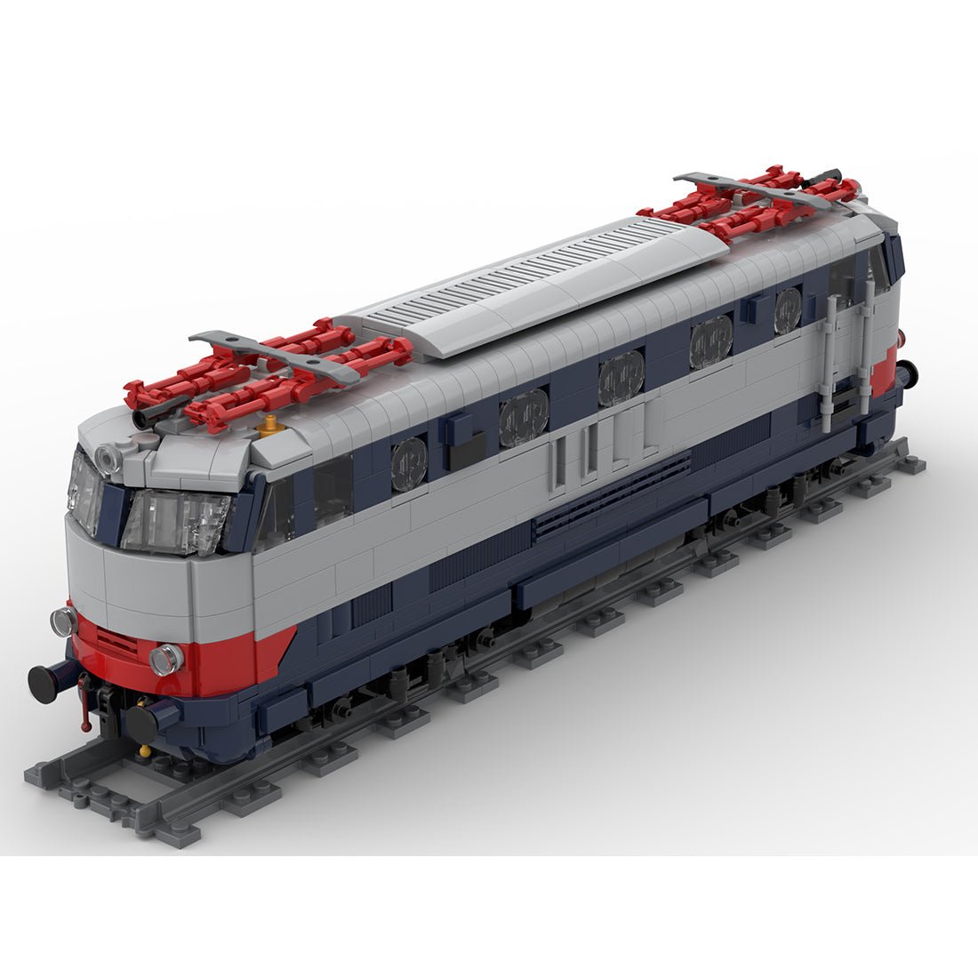 Italian FS E444 "Tartaruga" electric locomotive Klemmbausteine - LesDiy - Klemmbausteine