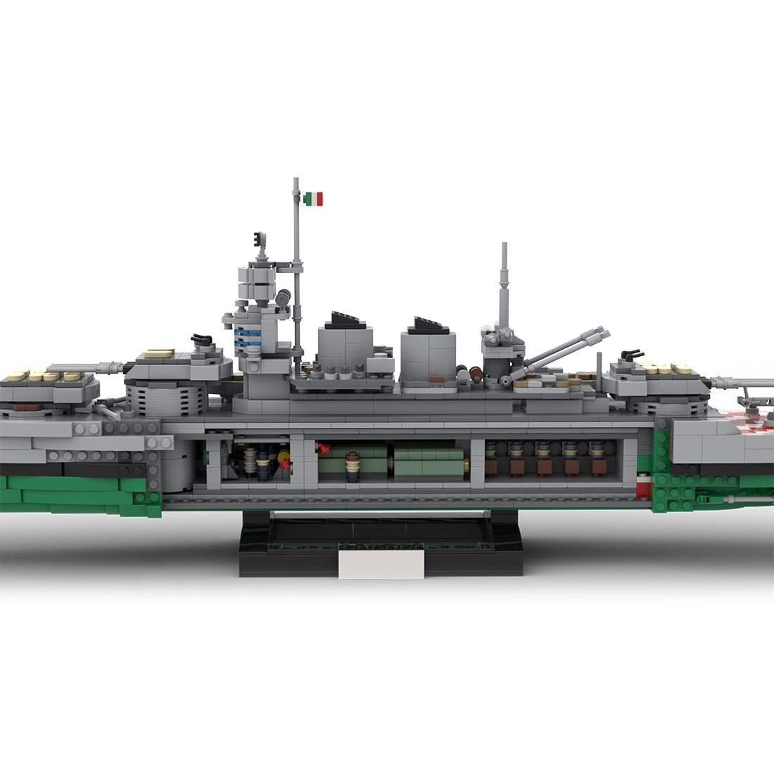 Italienisches Litorio - Schlachtschiff im Maßstab 1:300 aus dem Zweiten Weltkrieg Klemmbausteine - LesDiy - Klemmbausteine