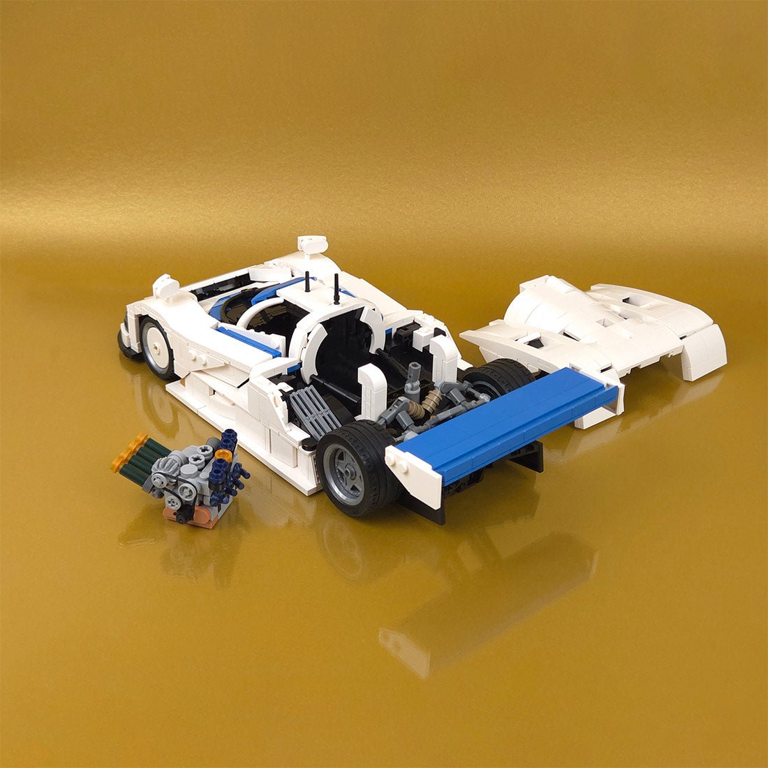 Japanische LeMans - Legende (Weiß /Blau) - Klemmbausteine - LesDiy - Klemmbausteine