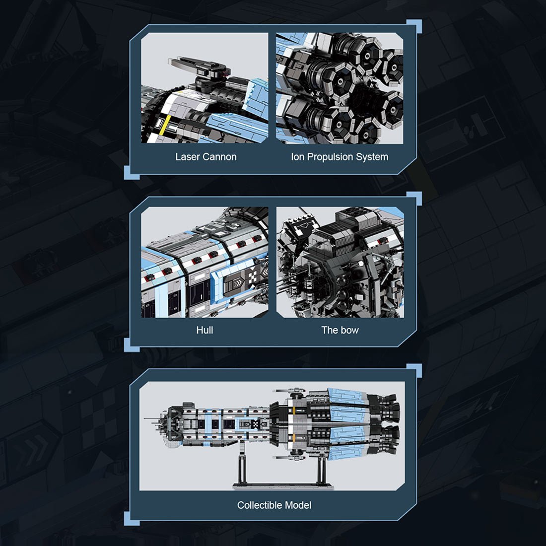 AGATHA KING Langförmiges Sci - Fi - Schlachtschiff - Raumschiff Klemmbausteine - LesDiy - Klemmbausteine