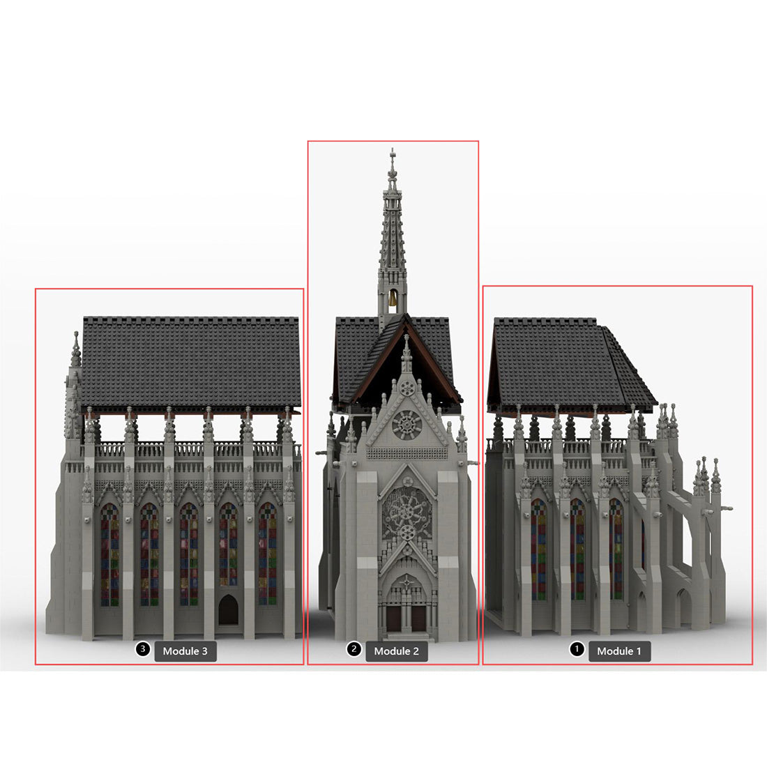 MOC - 165277 Gothic Cathedral Module 2 - Cross Klemmbausteine - LesDiy - Klemmbausteine