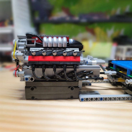 Luftgekühlter V10 - Motor mit Getriebe Klemmbausteine - LesDiy - Klemmbausteine