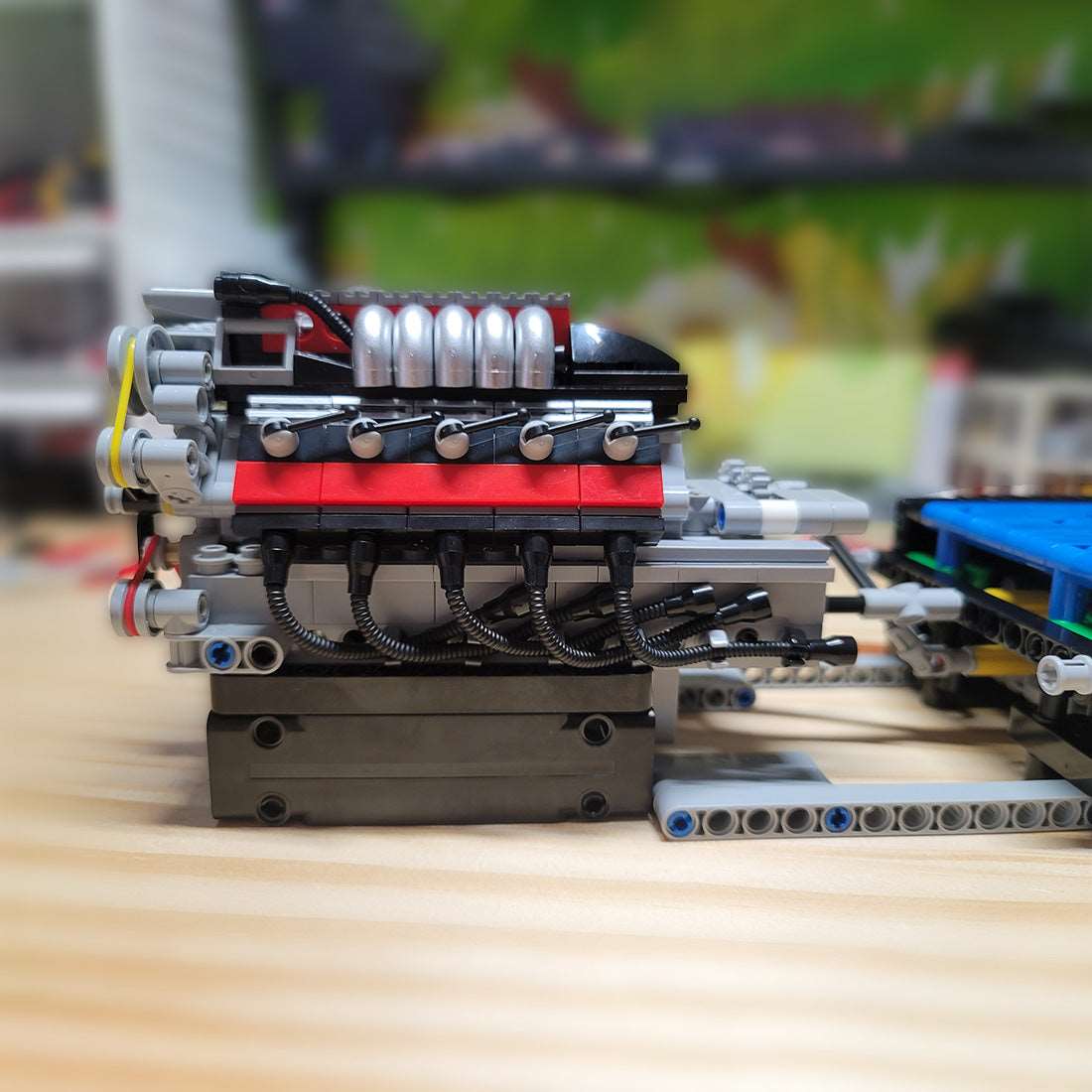 Luftgekühlter V10 - Motor mit Getriebe Klemmbausteine - LesDiy - Klemmbausteine