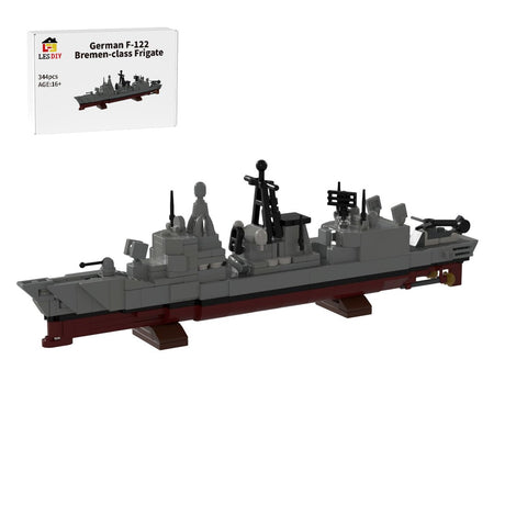 Maßstab 1/485, deutsches Militär - Fregatte F - 122 Bremen - Klasse Klemmbausteine - LesDiy - Klemmbausteine