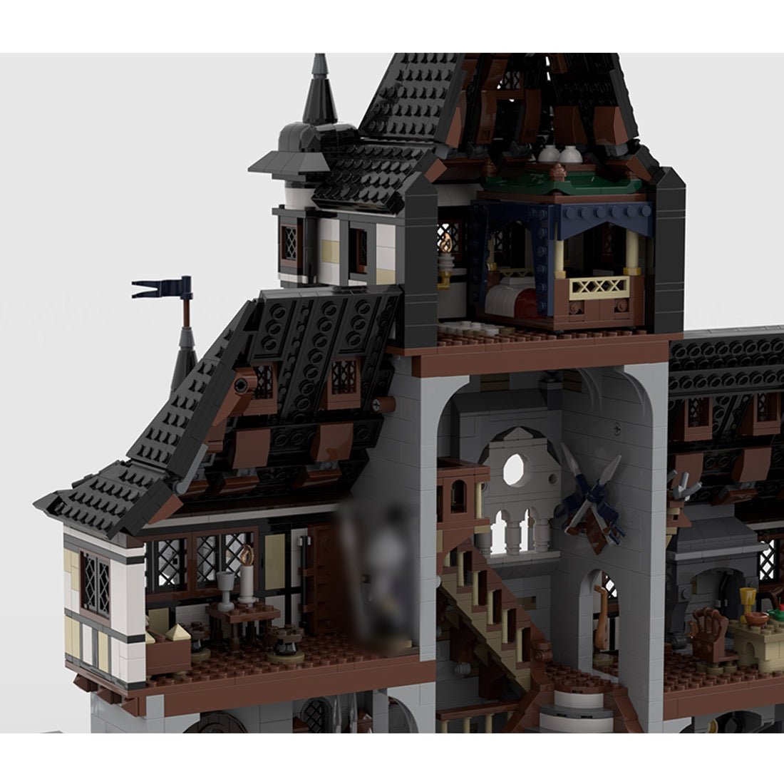 Medieval Castle - with Tower, Drawbridge & Waterwheel Klemmbausteine - LesDiy - Klemmbausteine