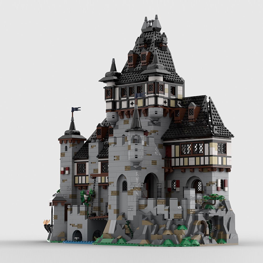 Medieval Castle - with Tower, Drawbridge & Waterwheel Klemmbausteine - LesDiy - Klemmbausteine