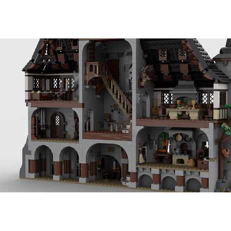 Medieval Castle - with Tower, Drawbridge & Waterwheel Klemmbausteine - LesDiy - Klemmbausteine