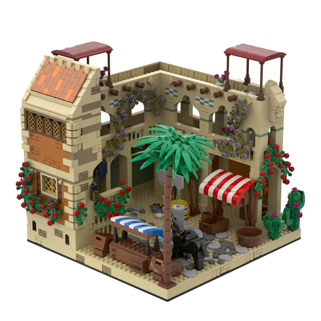 Middle East Desert Street Scene Small Market Building Blocks Set Model - LesDiy - Klemmbausteine