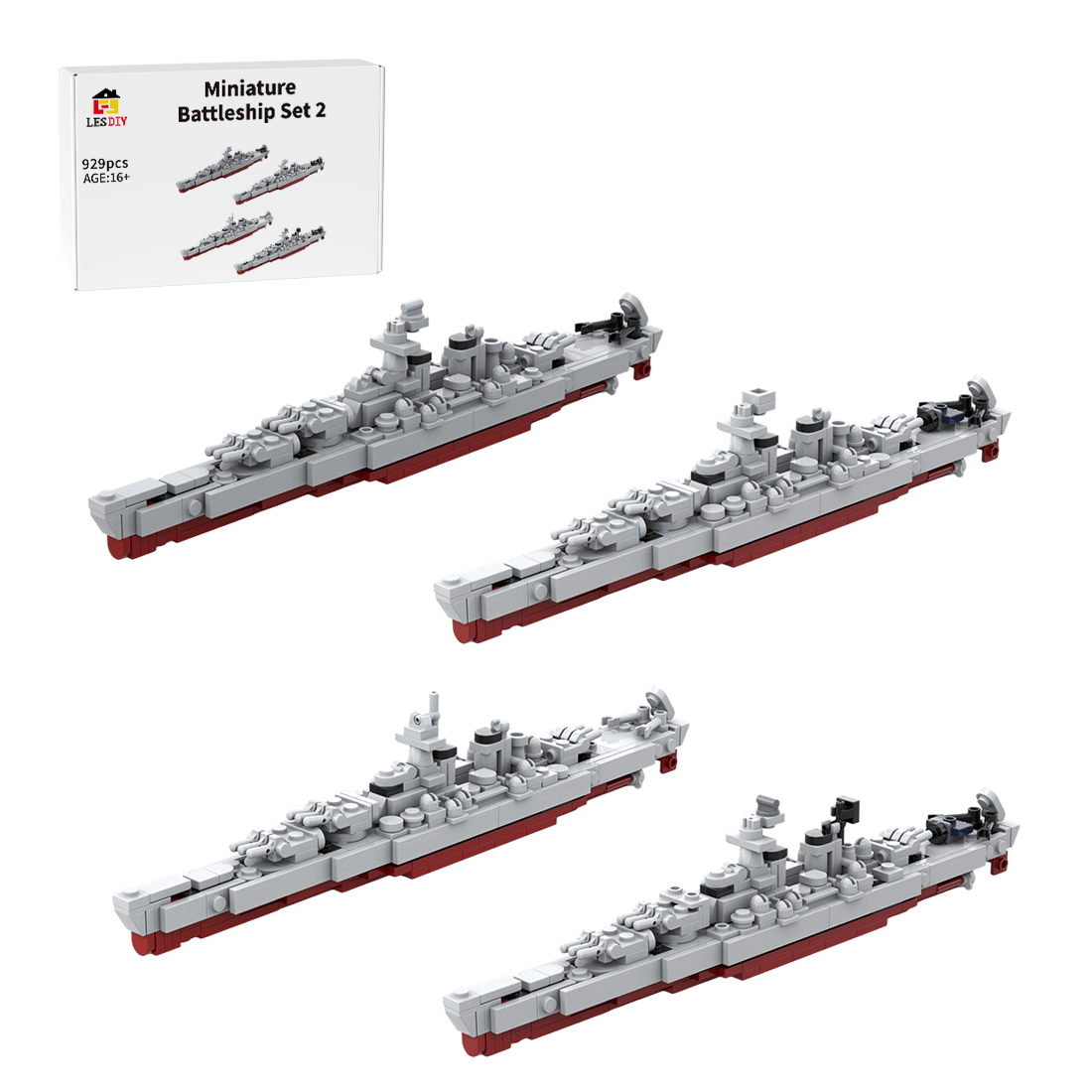 Mini Armed Naval Vessel Set 2 Klemmbausteine - LesDiy - Klemmbausteine