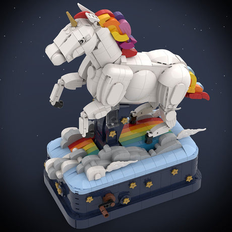 Mit Handkurbel bewegliches Einhorn Klemmbausteine - LesDiy - Klemmbausteine
