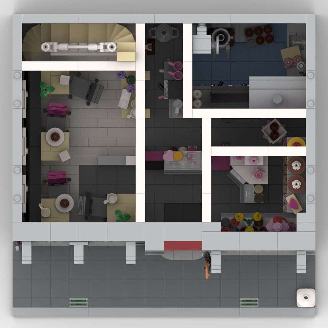 MOC - 100704 Repräsentative Dessert Street Klemmbausteine - LesDiy - Klemmbausteine