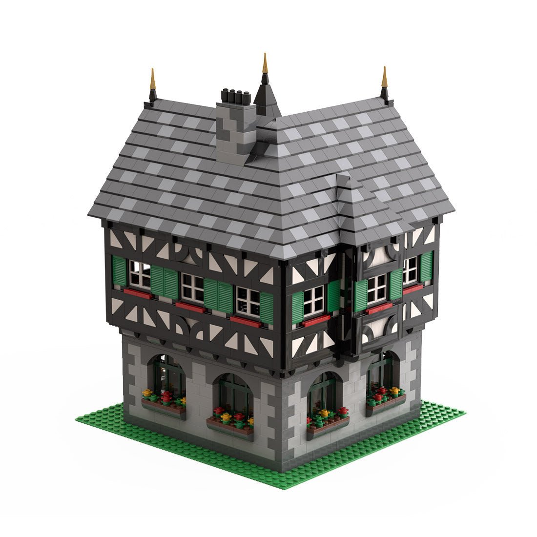MOC - 104380 Medieval Timbered house - Fachwerkhaus Klemmbausteine - LesDiy - Klemmbausteine